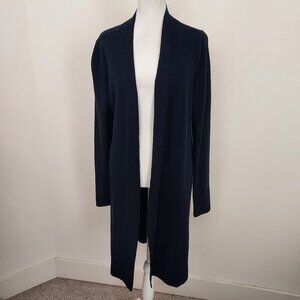 Eileen Fisher Wool Blend Open Long Sleeve Navy Cardigan Size Small
